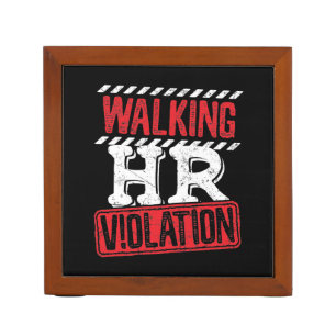 Walking HR Violation Funny Office Co-Worker Desk Organizer