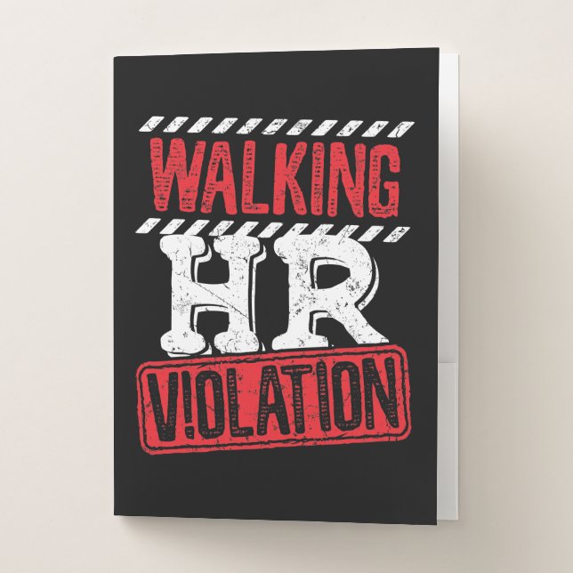 Walking HR Violation Funny Office Co-Worker Pocket Folder (Front)