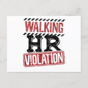 Walking HR Violation Human Resources Nightmare Postcard