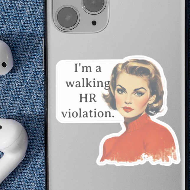 Walking HR Violation Retro Housewife Sticker (Creator Uploaded)