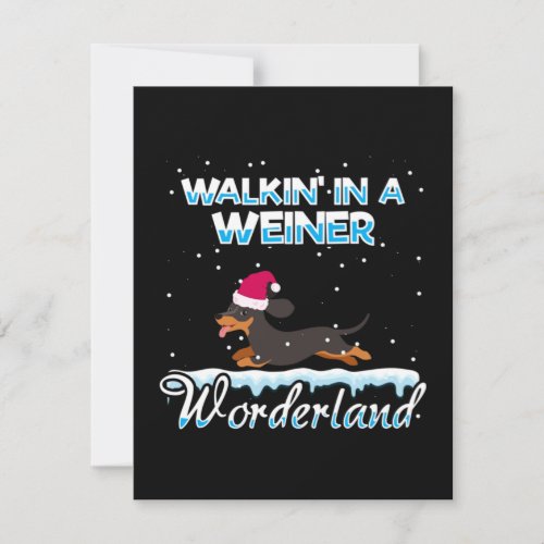 Walking In A Weiner Wonderland Xmas Note Card