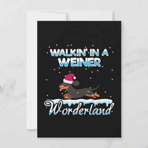 Walking In A Weiner Wonderland Xmas Thank You Card