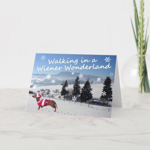 Walking in a Wiener Wonderland Holiday Card