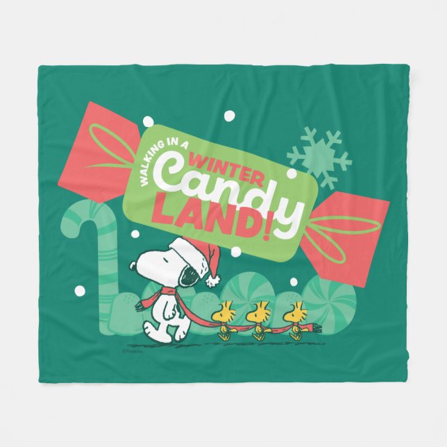 Walking In A Winter Candy Land! Fleece Blanket (Front (Horizontal))