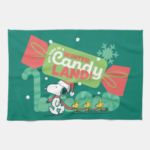 Walking In A Winter Candy Land! Kitchen Towel