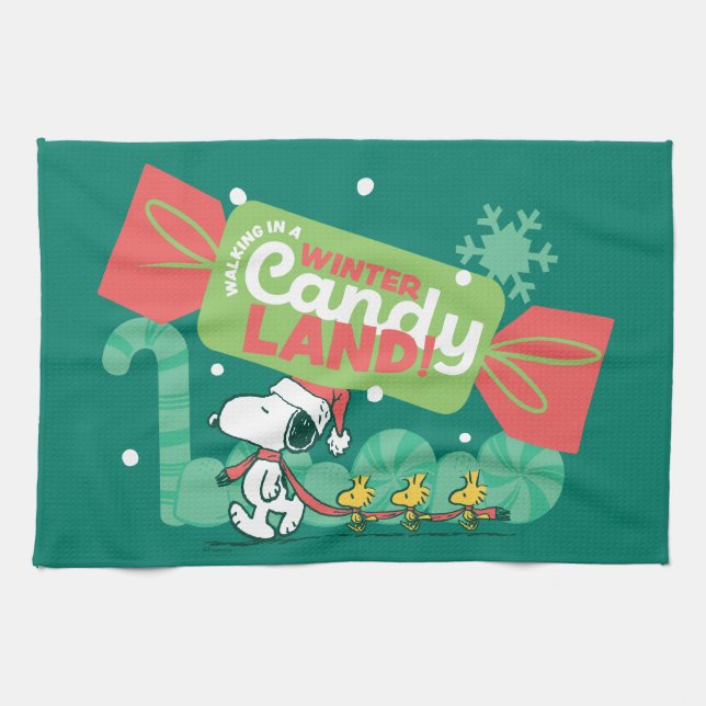 Walking In A Winter Candy Land! Kitchen Towel (Horizontal)