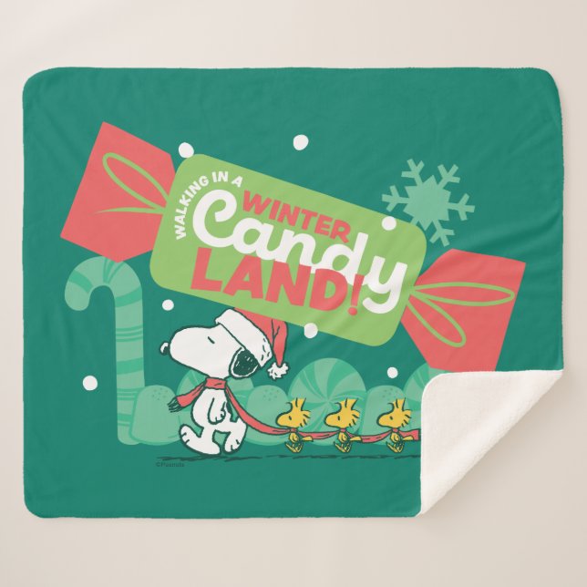 Walking In A Winter Candy Land! Sherpa Blanket (Front (Horizontal))