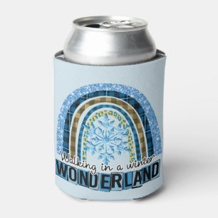 Walking in a Winter Wonderland   Blue Rainbow Can Cooler