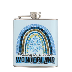 Walking in a Winter Wonderland   Blue Rainbow Flask