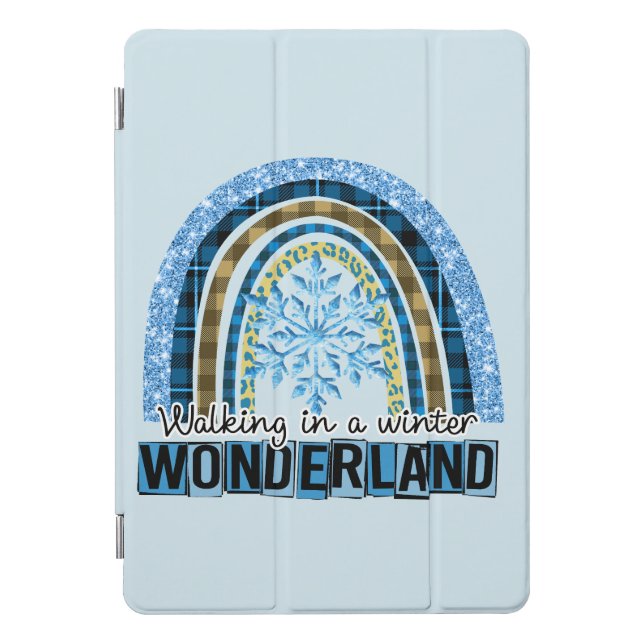 Walking in a Winter Wonderland | Blue Rainbow iPad Pro Cover (Front)