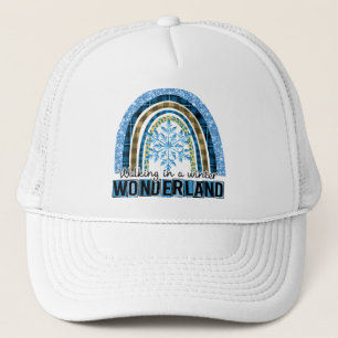 Walking in a Winter Wonderland   Blue Rainbow Trucker Hat