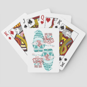 WALKING IN A WINTER WONDERLAND gnome christmas Poker Cards