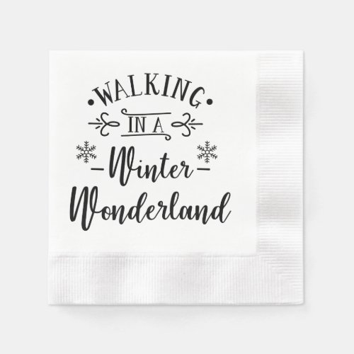 WALKING IN A WINTER WONDERLAND Script Holiday Napkins