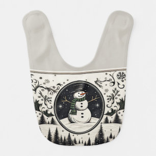 Walking in a Winter Wonderland Snowman Baby Bib