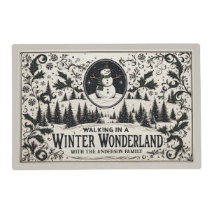 Walking in a Winter Wonderland Snowman Placemat
