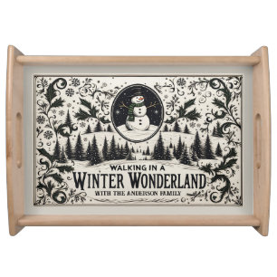 Walking in a Winter Wonderland Snowman Serving Tray