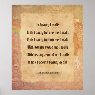 Walking in Beauty Navajo Prayer Poster