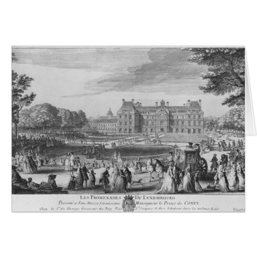 Walking in the Luxembourg gardens, 1729 (Front Horizontal)