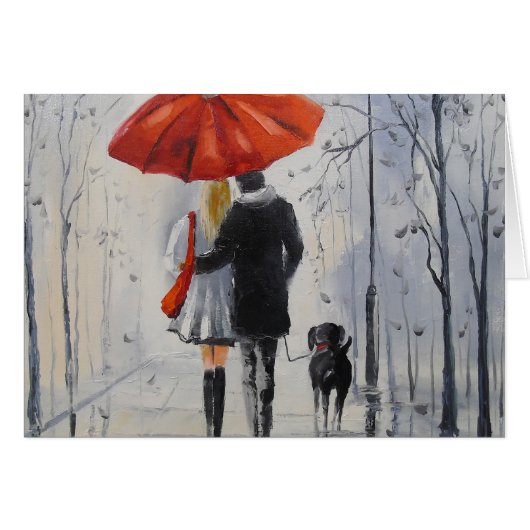 Walking in the rain cards (Front Horizontal)