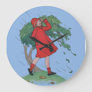 walking in the rain large clock