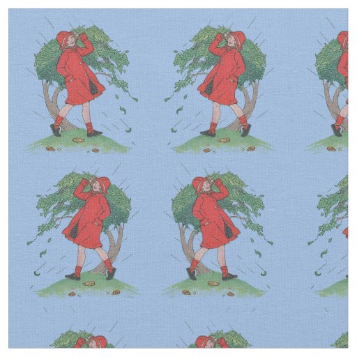 walking in the rain print fabric