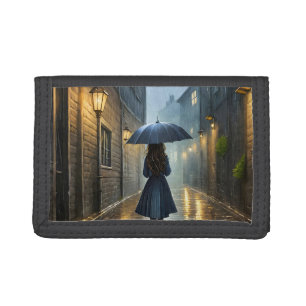 Walking in the rain trifold wallet