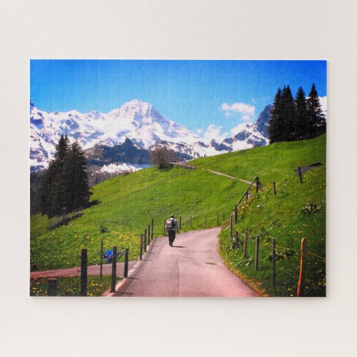 Walking in the Swiss Alps Jigsaw Puzzle