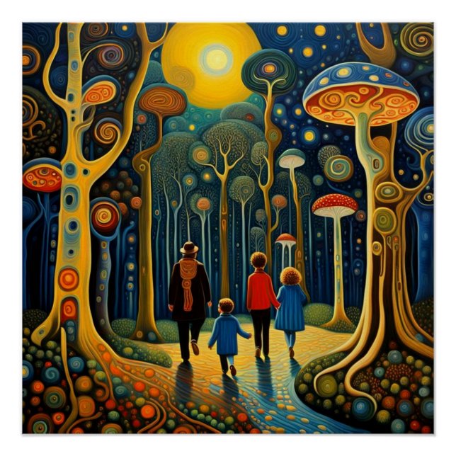 Walking in the woods 7 poster (Front)
