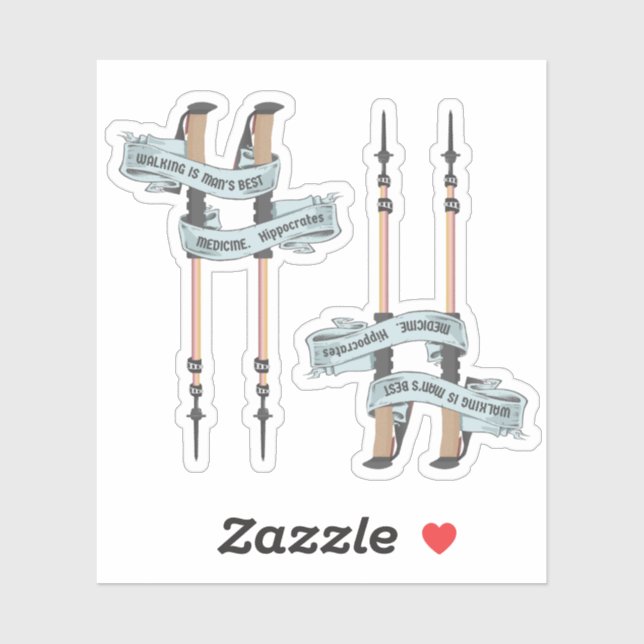 walking is the best medic Hippocrates hiking pulse Sticker (Sheet)