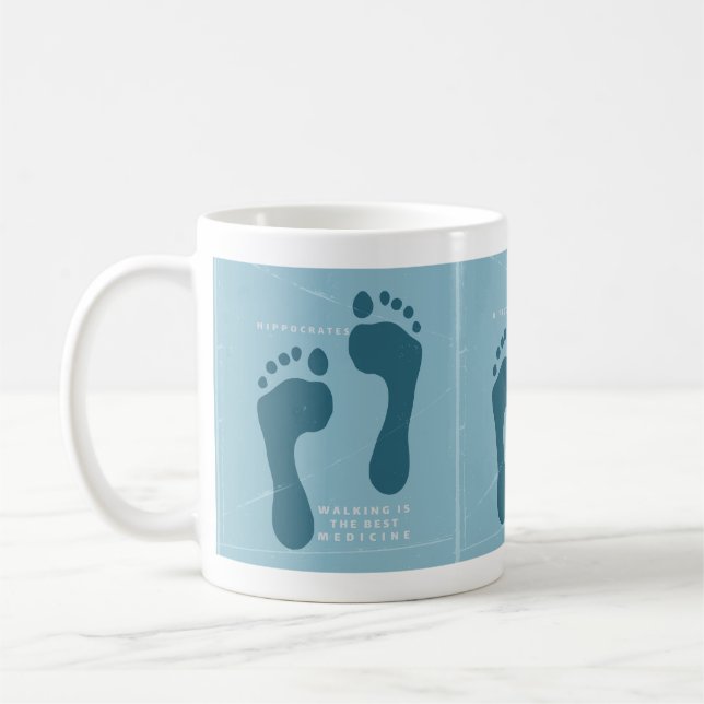 Walking is the best medicine Hippocrates quote Coffee Mug (Left)