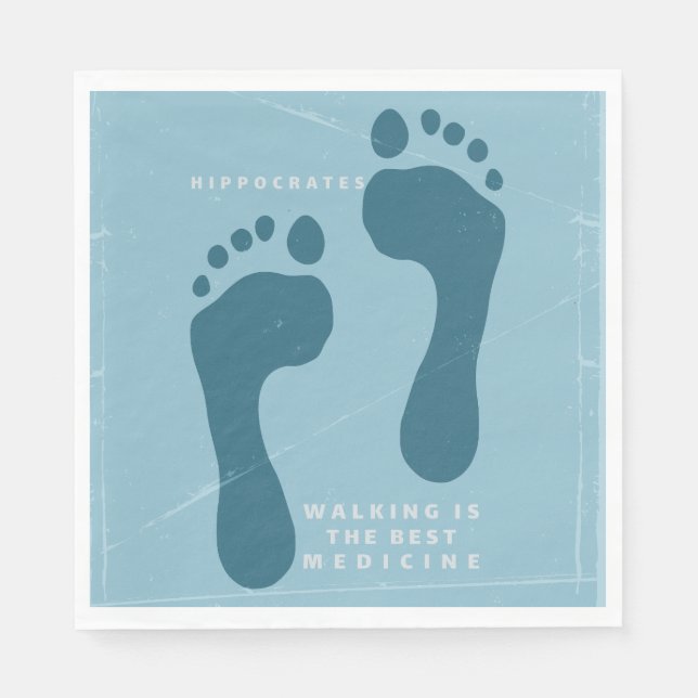 Walking is the best medicine Hippocrates quote Napkins (Front)