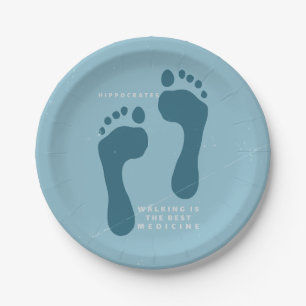 Walking is the best medicine Hippocrates quote Paper Plates
