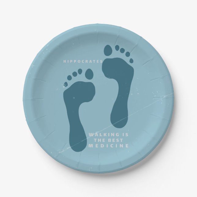 Walking is the best medicine Hippocrates quote Paper Plates (Front)