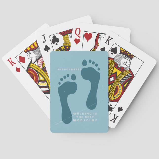 Walking is the best medicine Hippocrates quote Poker Cards (Back)