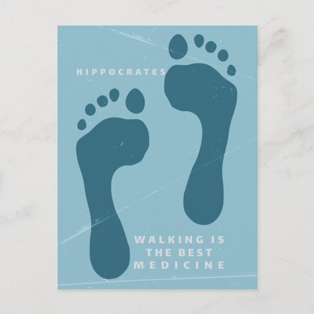 Walking is the best medicine Hippocrates quote Postcard (Front)