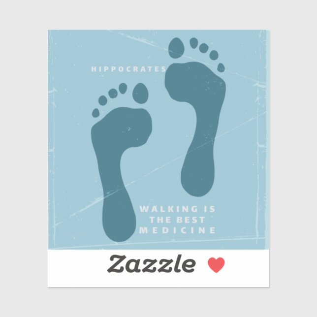Walking is the best medicine Hippocrates quote Sticker (Sheet)