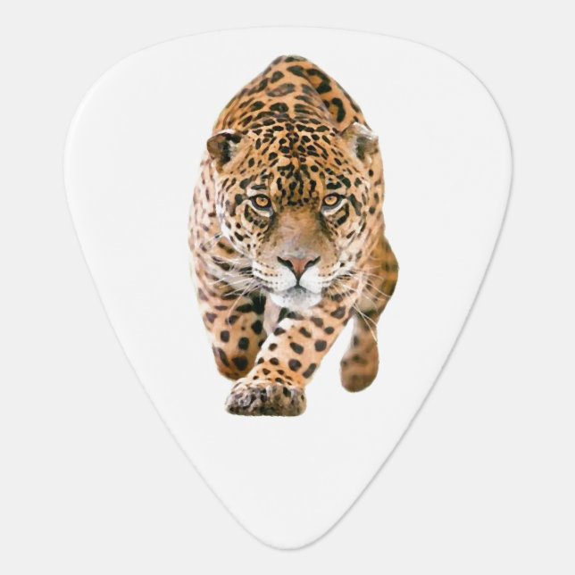 Walking Jaguar Eyes Guitar Pick (Front)