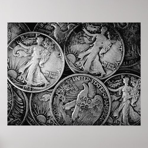 Walking Liberty Coins Poster