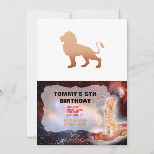 Walking lion silhouette _ Choose background color Invitation