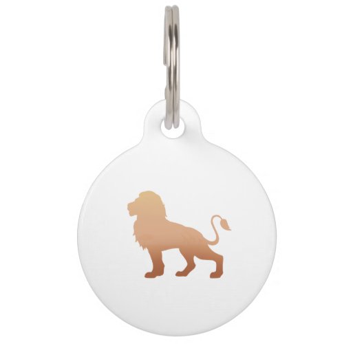 Walking lion silhouette _ Choose background color Pet ID Tag