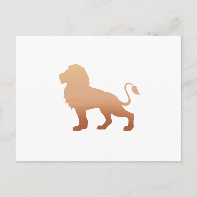 Walking lion silhouette - Choose background color Postcard (Front)