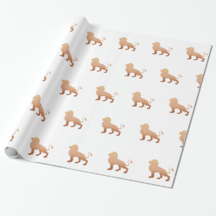 Walking lion silhouette - Choose background color Wrapping Paper