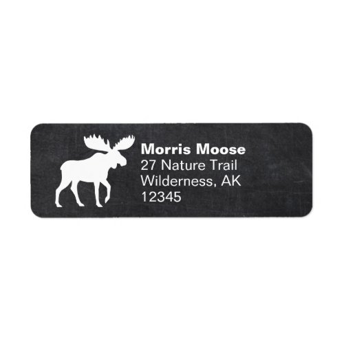 Walking Moose Silhouette Wildlife Return Address Label