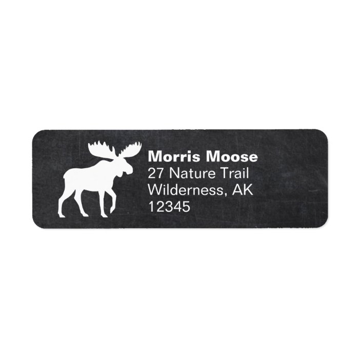 Walking Moose Silhouette Wildlife Return Address Label | Zazzle.com