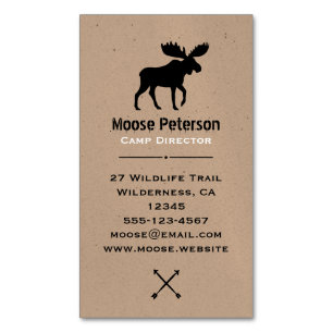 Walking Moose Silhouette   Wildlife Wild Animal Magnetic Business Card