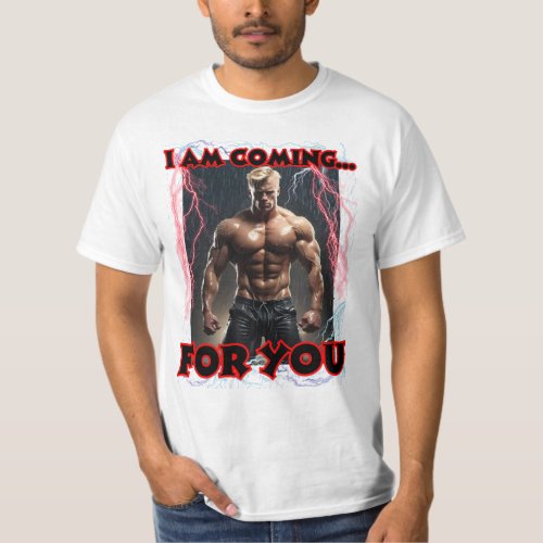 Walking muscular aggressive bodybuilder T_Shirt