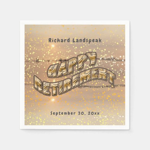 Walking on a Beach Sunset Happy Retirement Napkins