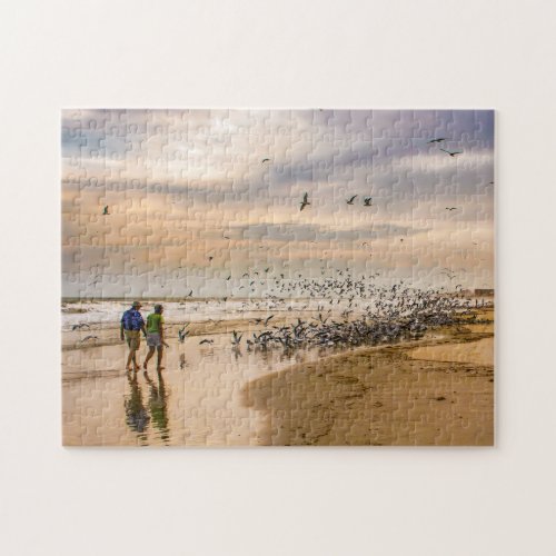 Walking on a Florida Beach Travel Photography Jigsaw Puzzle