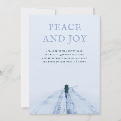 Walking On Snowy Road Peace Poem Holiday Card