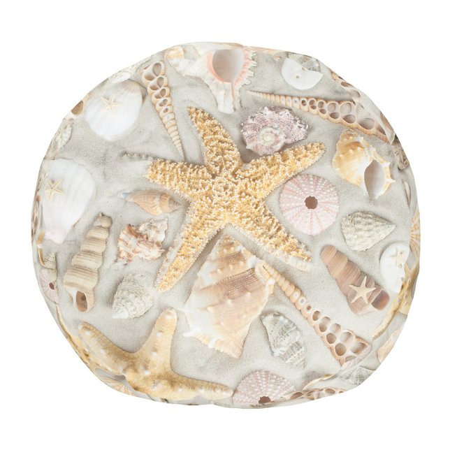 Walking on the Beach Pouf (Starfish Beach shells Pouf Seat!)